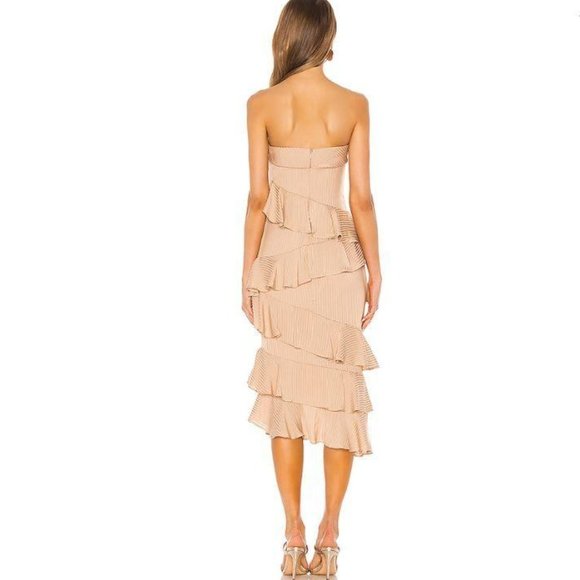 EUC NBD Alena Midi Dress in Nude Size XS - Picture 4 of 6